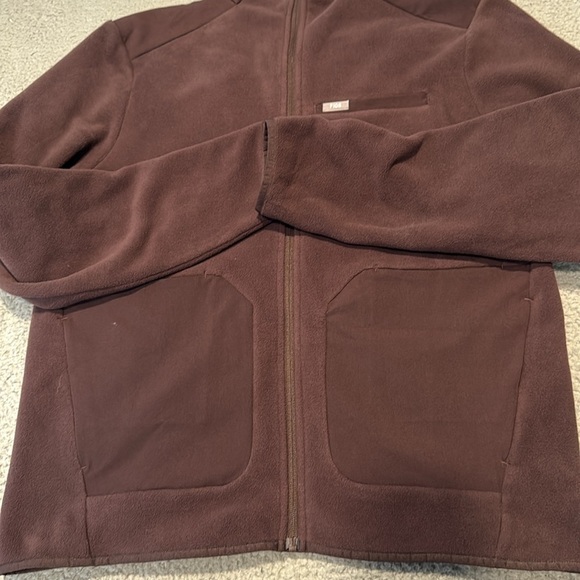Figs men's On-Shift Fleece Jacket Brown Fleece Zip-Up Jacket size M - Picture 4 of 7